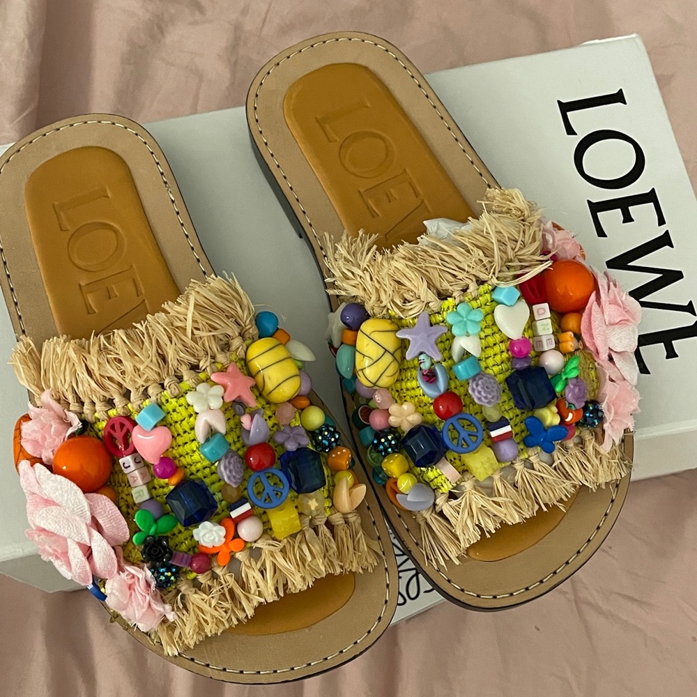 Loewe Beaded Slide Sandals